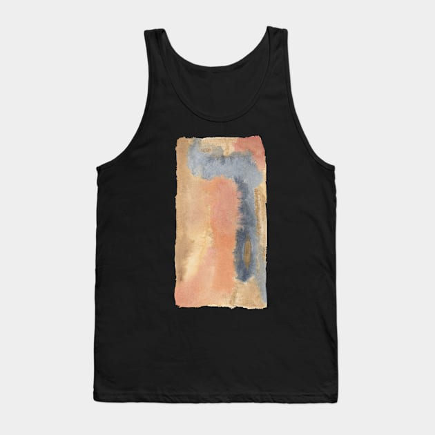 WATERCOLOR ABSTRACT PAINTING IN GOLD, SLATE, & RUST Tank Top by VegShop